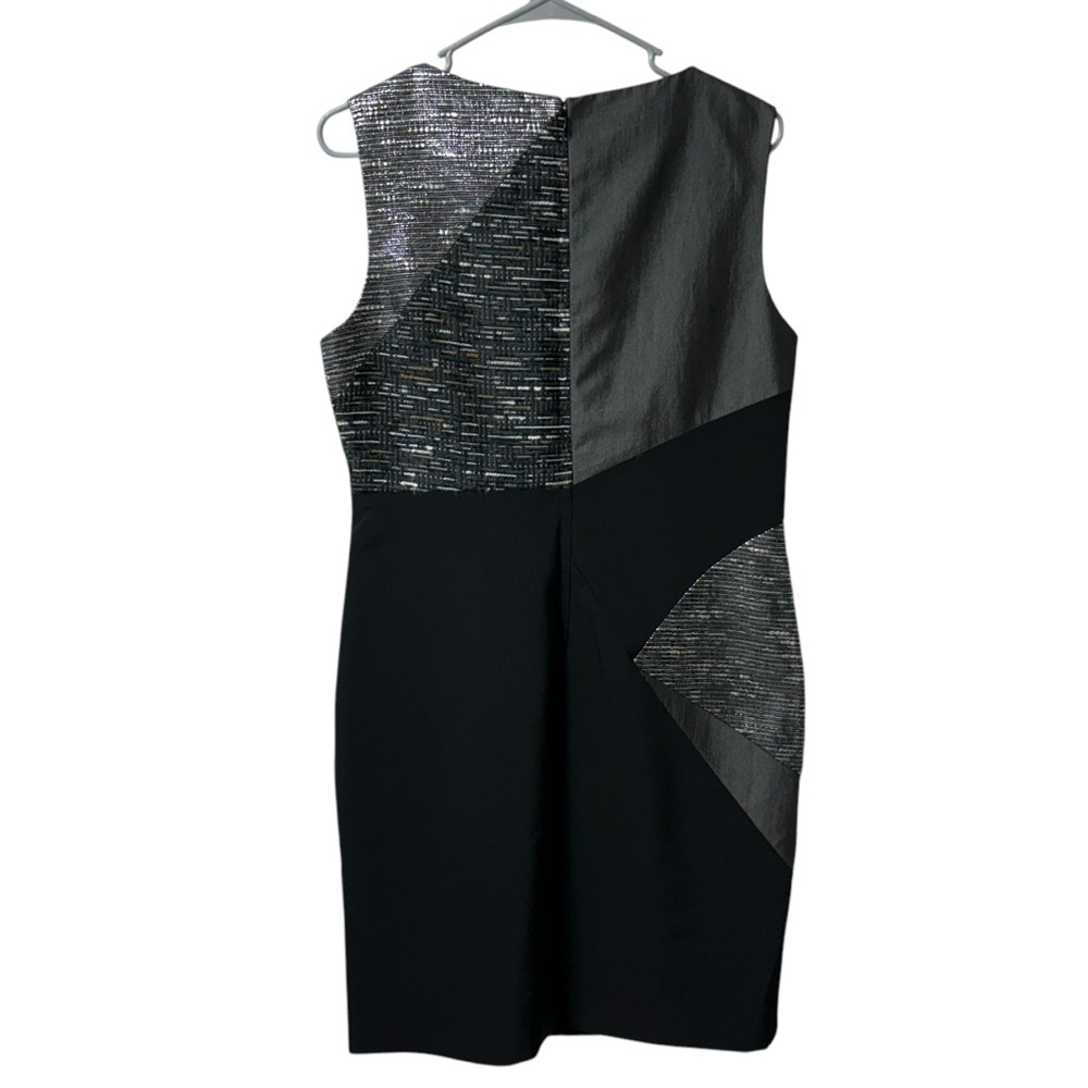 Nicole Miller Black Metallic Patchwork Tweed Leat… - image 4